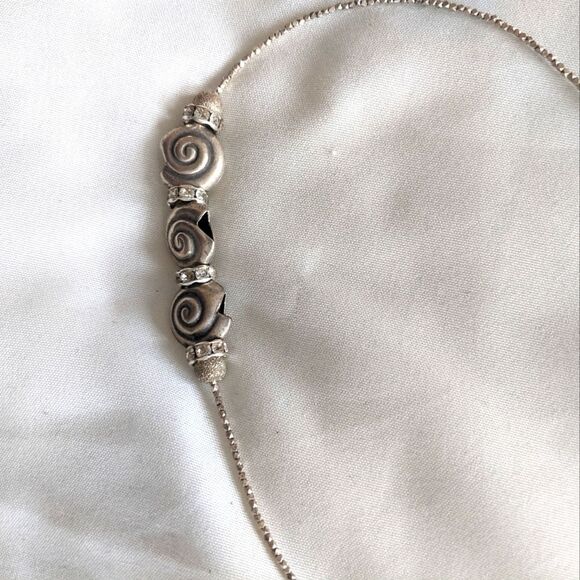 Sterling Silver-Swarovski Crystal Shell Necklace - Picture 6 of 9